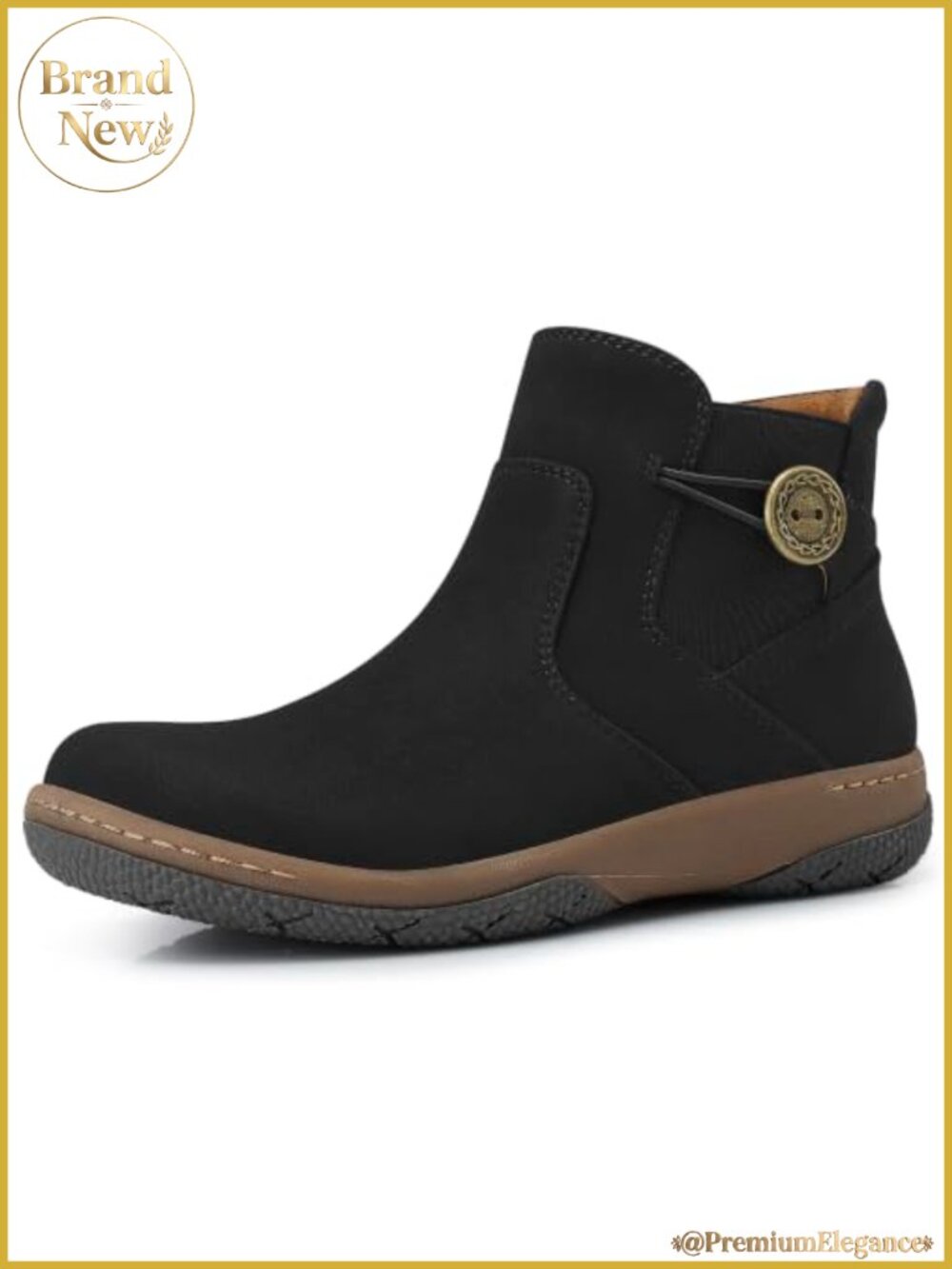 Women's Ankle Boots with Arch Support Slip On TPR Sole